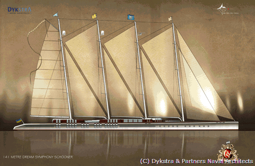 Die 141 Meter lange Dream Symphony wird die längste jemals gebaute Segelyacht sein.
