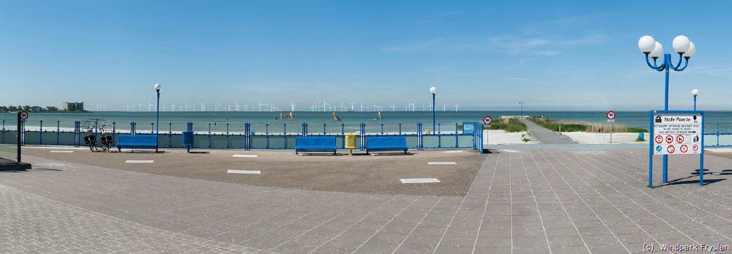 Schöne Aussicht: Der im IJsselmeer geplante Windpark von Makkum aus gesehen.