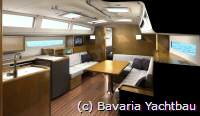 Großzügig: der Salon der Bavaria Vision 42 - powered bey Yachtfernsehen.com