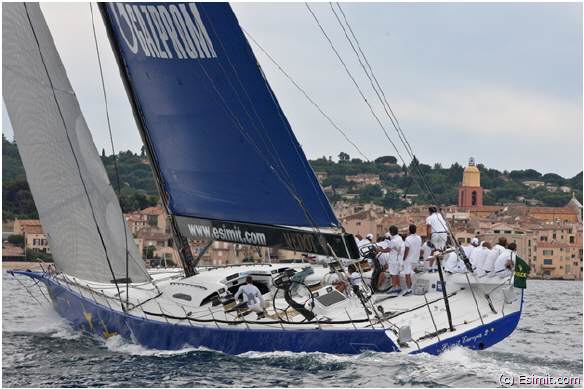 Esimit Europa 2 mit Skipper Jochen Schümann beim Giraglia Rolex Cup 2012 - powered by Yachtfernsehen.com