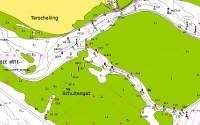 Das Schuitengat wurde im Mai 2015 nach Nordwesten verlegt und ist mit gelben Tonnen markiert. Die aktuellen Tiefen gibt es bei www.wadvaarders.nl.