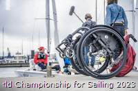 Für Rollstuhlfahrer geht es auf dem Wasser weiter. © Lars Wehrmann /  Inclusion World Championship for Sailing 2023